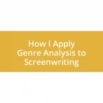 How I Apply Genre Analysis to Screenwriting