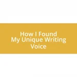 How I Found My Unique Writing Voice