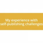 My experience with self-publishing challenges